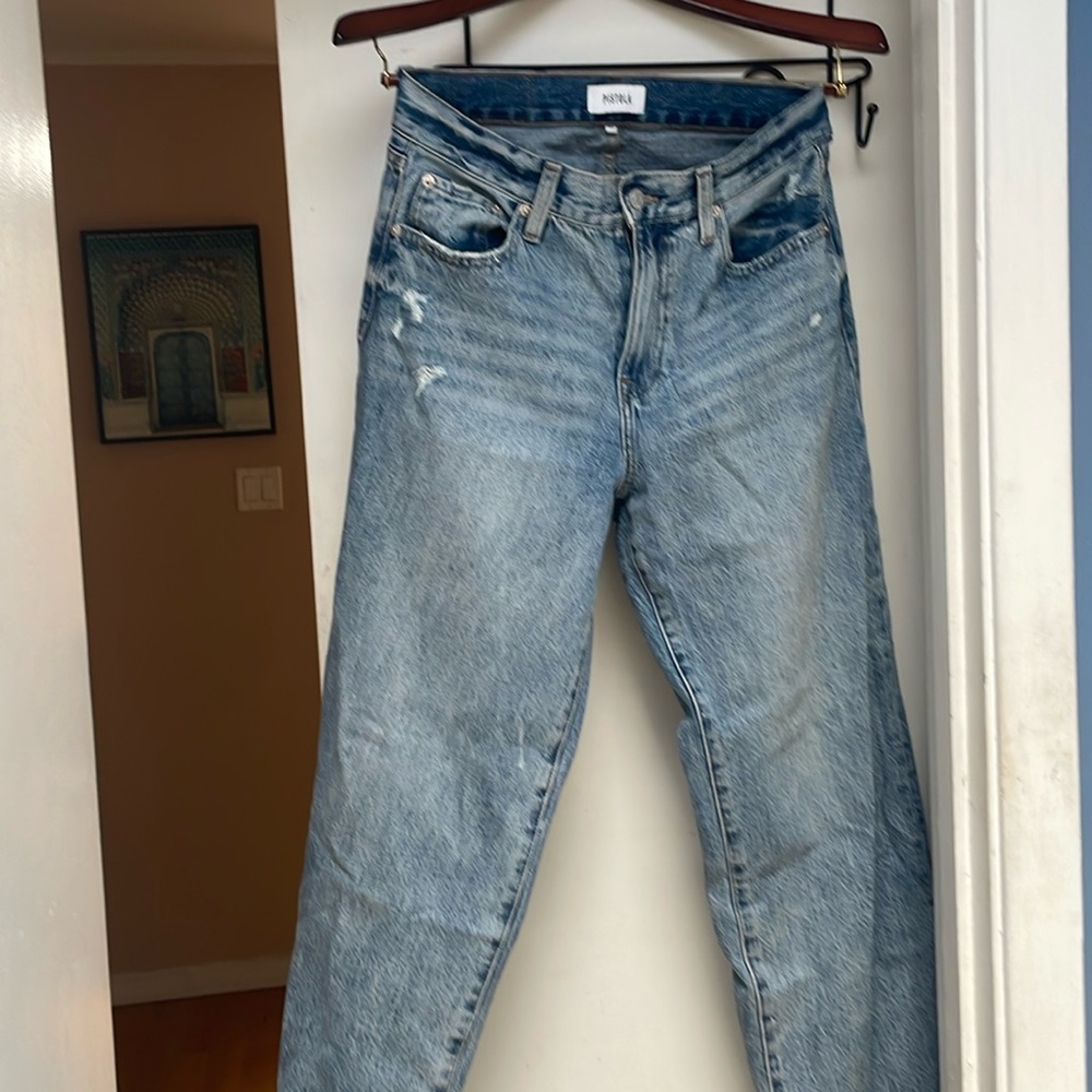 Distressed Pistola high rise baggy jean size 27 excellent condition